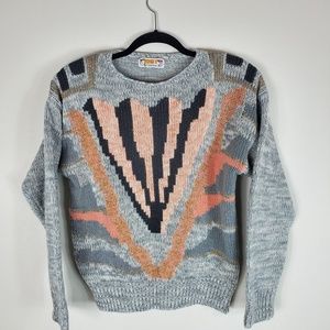 Vintage 1980's Just Christina Graphoc Sweater pink